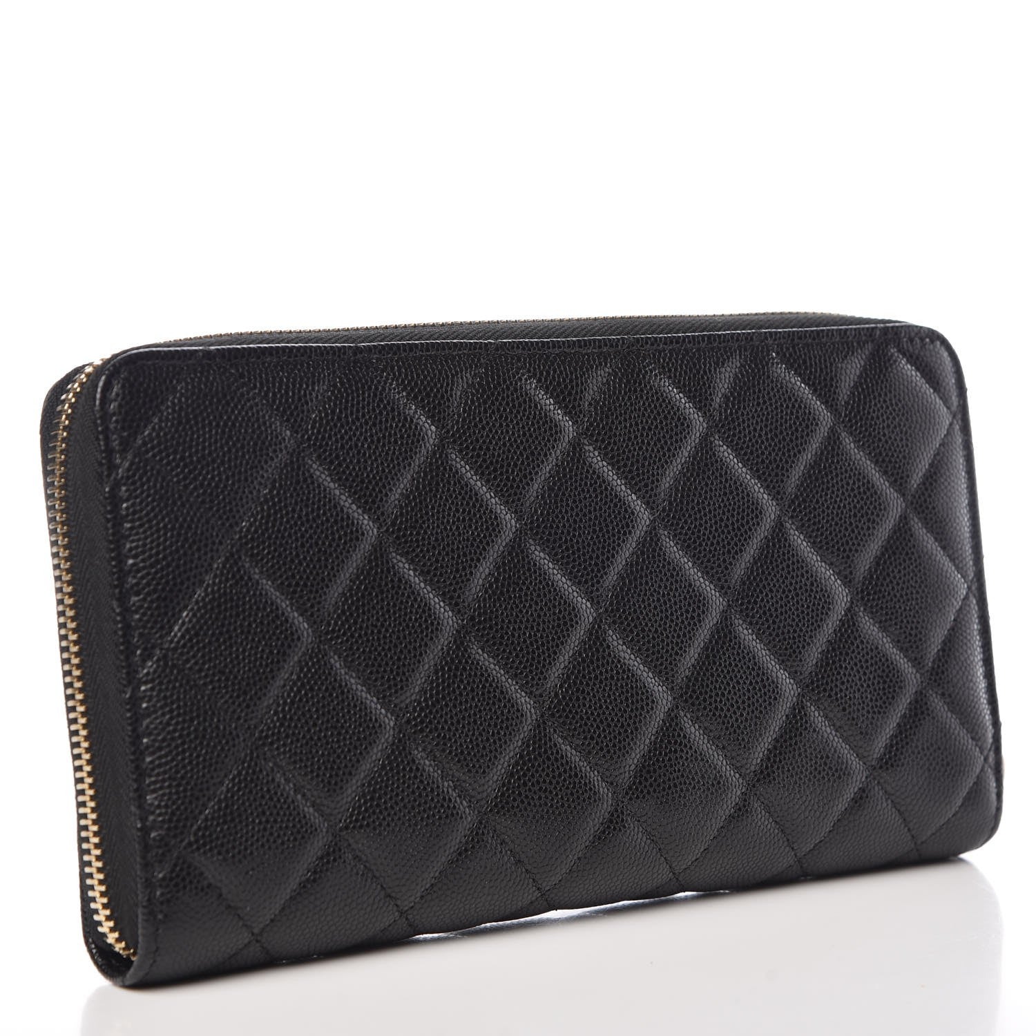 Chanel Caviar Quilted Large Zip Around Organizer Wallet Black 3 of 9