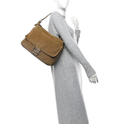 Fendi Corduroy Baguette Shoulder Bag Beige 2 of 10