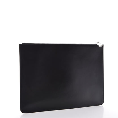 Givenchy Calfskin Striped Large Zip Pouch Black 3 of 8