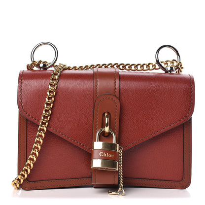 Chloe Shiny Goatskin Calfskin Aby Chain Shoulder Bag Sepia Brown 1 of 9