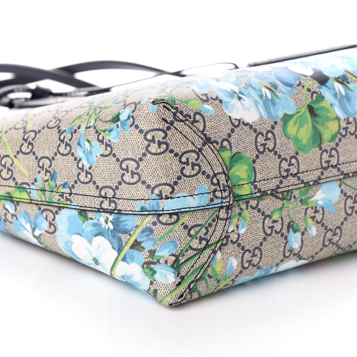 GG Supreme Monogram Blooms Small Reversible Tote Beige Blue Navy