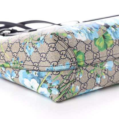 Gucci GG Supreme Monogram Blooms Small Reversible Tote Beige Blue Navy 8 of 9