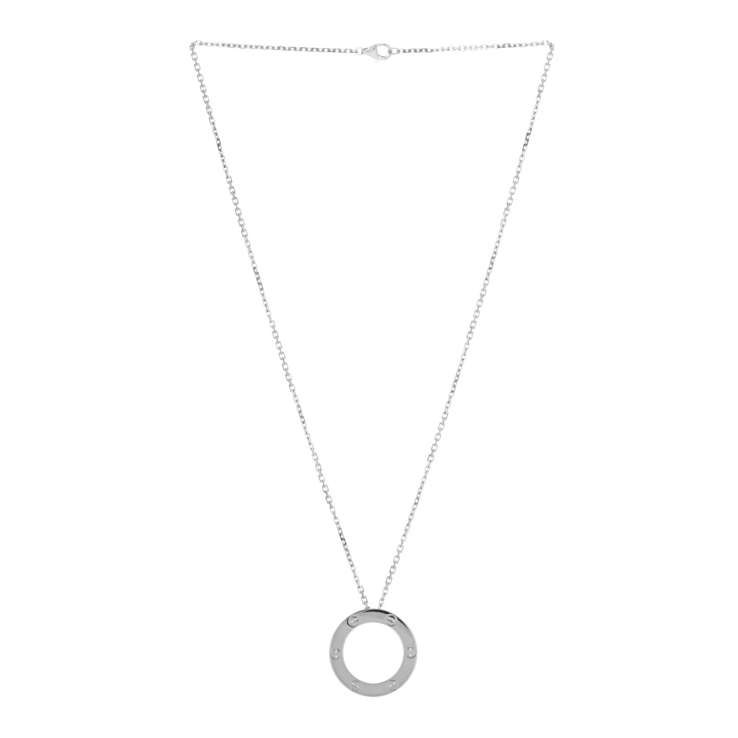 18K White Gold LOVE Pendant Necklace