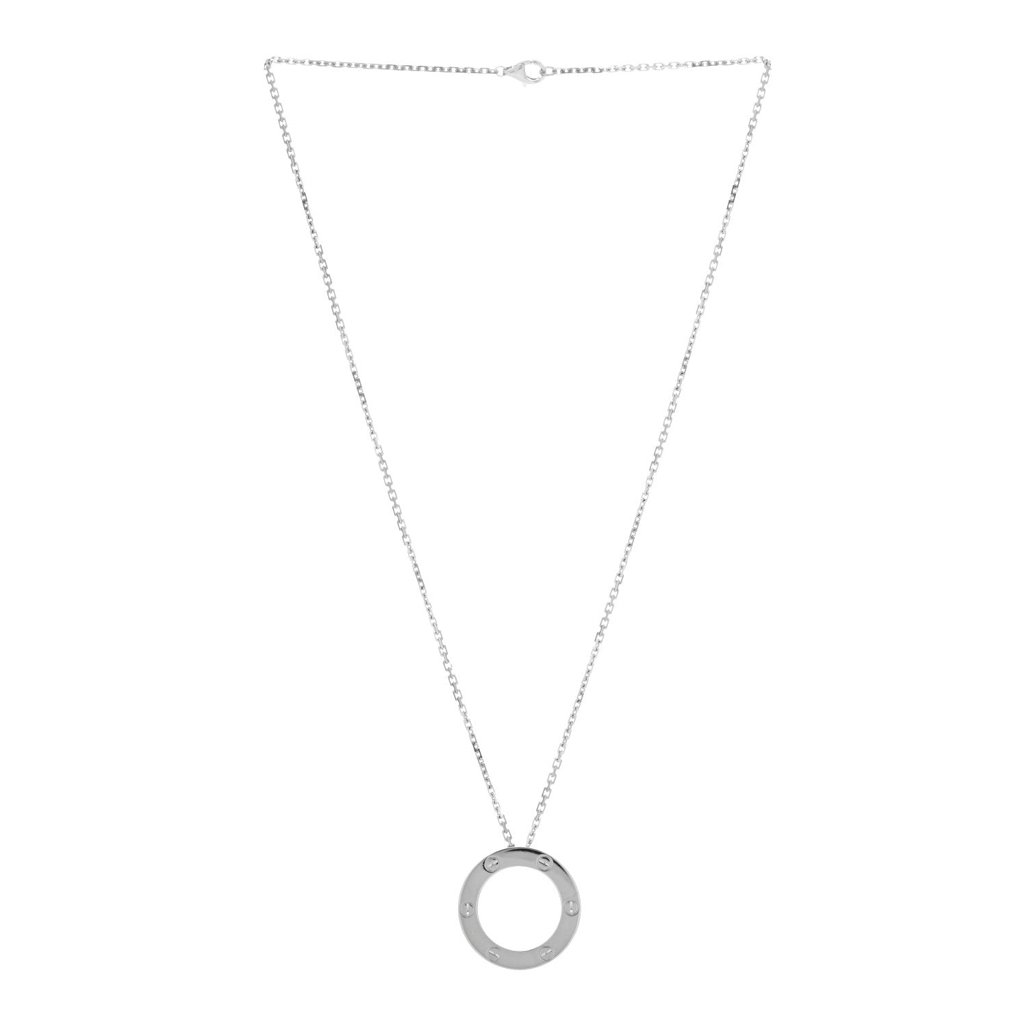 Cartier 18K White Gold LOVE Pendant Necklace 2 of 5
