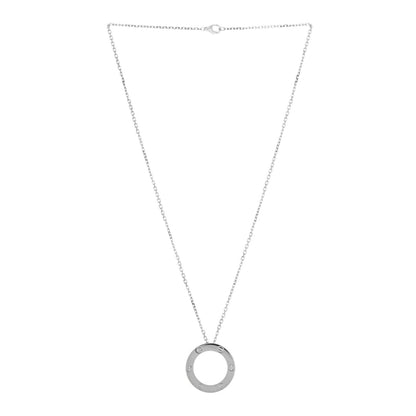 Cartier 18K White Gold LOVE Pendant Necklace 2 of 5