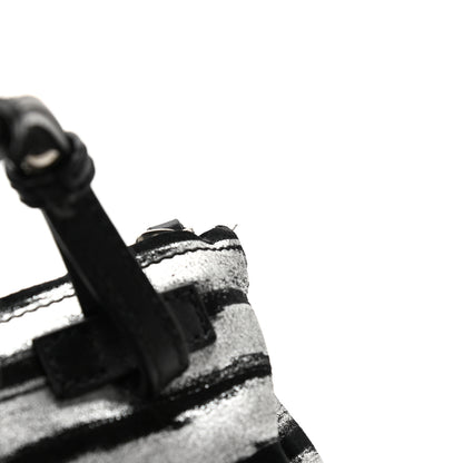 Givenchy Metallic Calfskin Striped Mini Pandora Black Silver 11 of 11