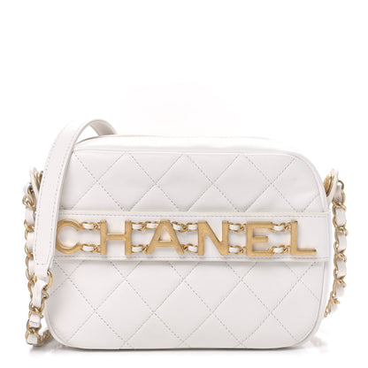 Chanel Calfskin Quilted Enchained Camera Case Bag White 1 of 9