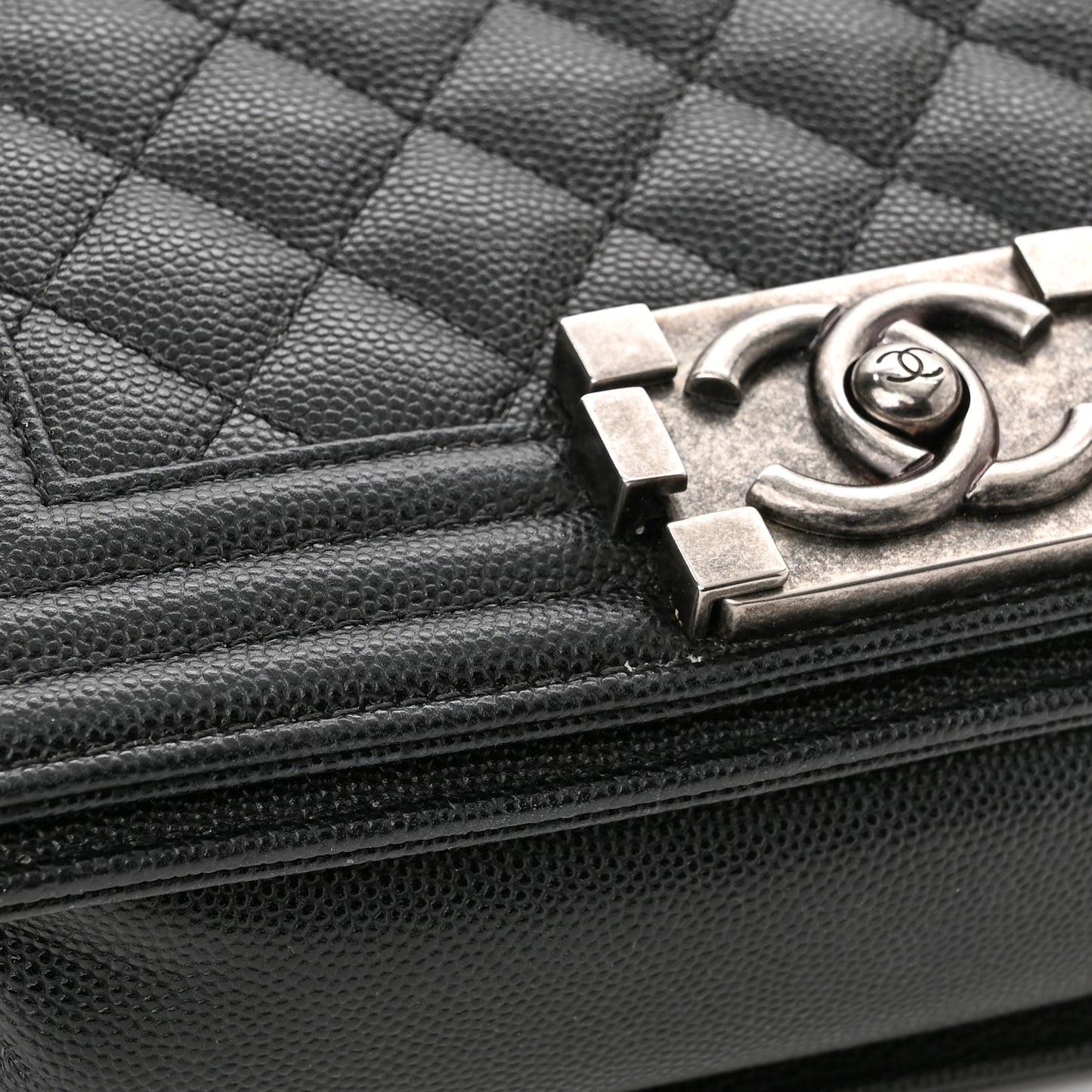 Caviar Quilted Small Boy Flap Black