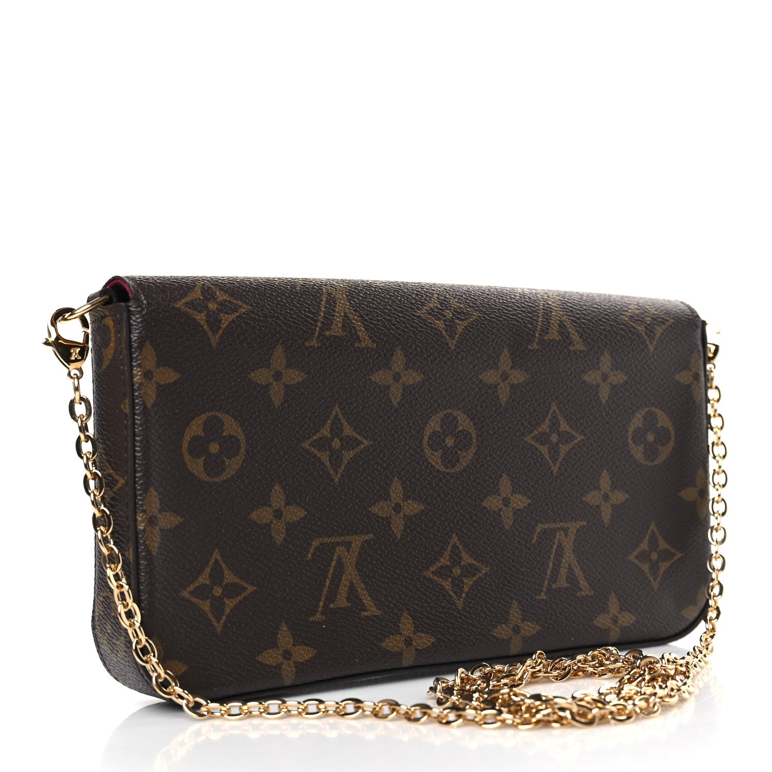 Louis Vuitton Monogram Pochette Felicie Chain Wallet Fuchsia 4 of 10