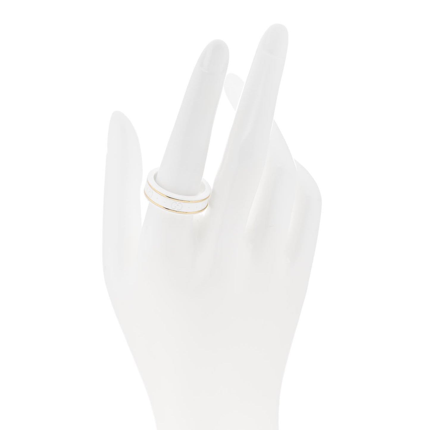 18K Yellow Gold Zirconia 7mm Icon Band Ring 59 8.75 White