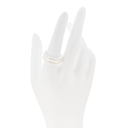 Gucci 18K Yellow Gold Zirconia 7mm Icon Band Ring 59 8.75 White 2 of 7