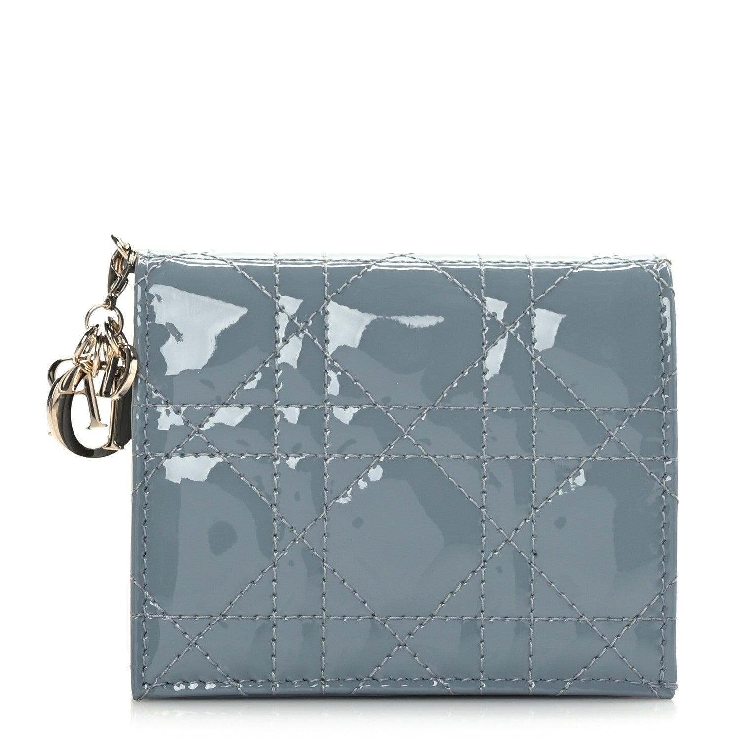 Christian Dior Patent Cannage Mini Lady Dior Wallet Cloud Blue 1 of 8