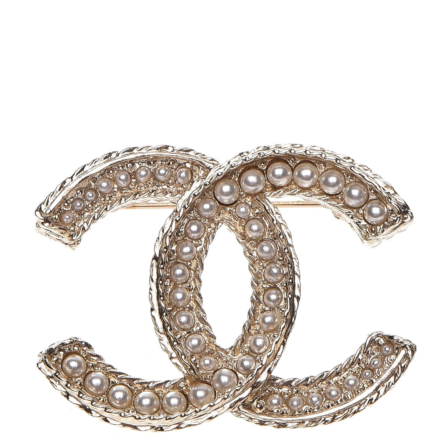 Pearl CC Brooch Light Gold