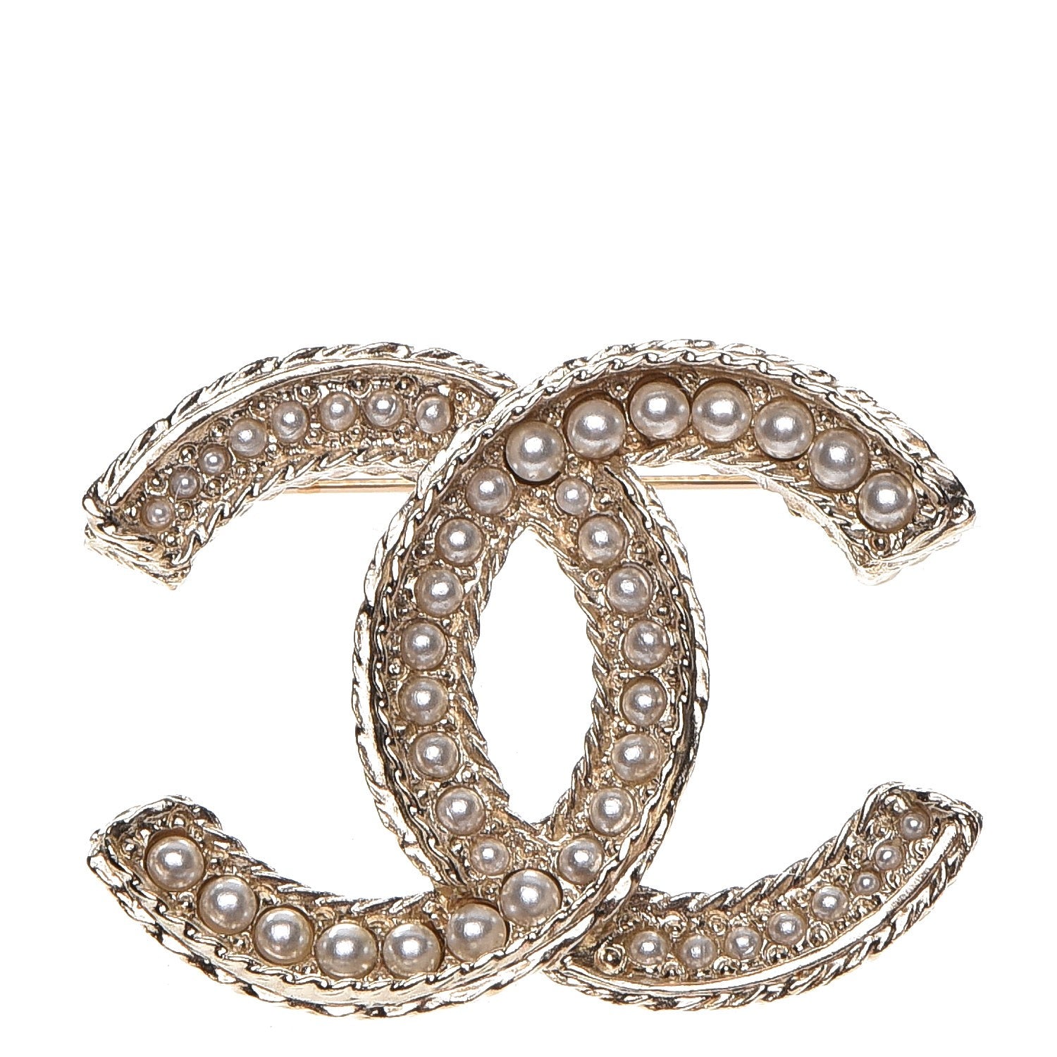 Chanel Pearl CC Brooch Light Gold 1 of 4