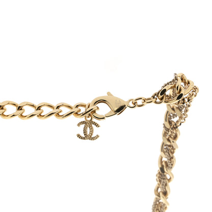 Chanel Metal Chain Link CC Multi Strand Choker Necklace Gold 6 of 7