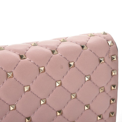 Valentino Garavani Nappa Rockstud Spike Wallet on Chain Water Rose 8 of 9