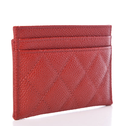 Chanel Caviar Quilted Filigree Card Holder Dark Red 3 of 9