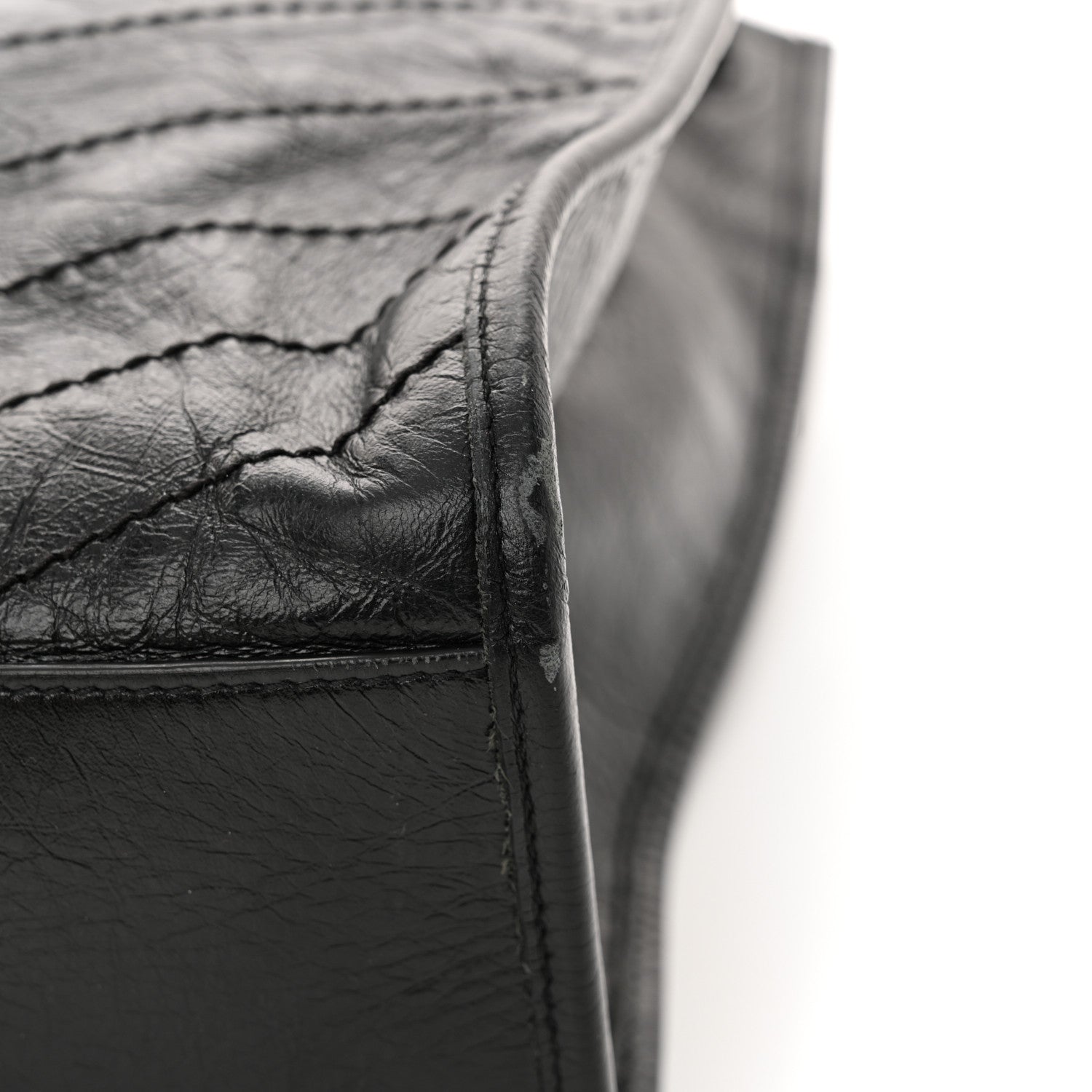 Saint Laurent Crinkled Calfskin Matelasse Monogram Large Niki Shopper Tote Black 15 of 16