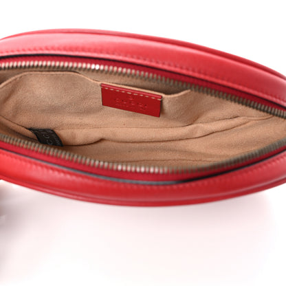 Gucci Calfskin Matelasse GG Marmont Belt Bag 85 34 Hibiscus Red 5 of 10