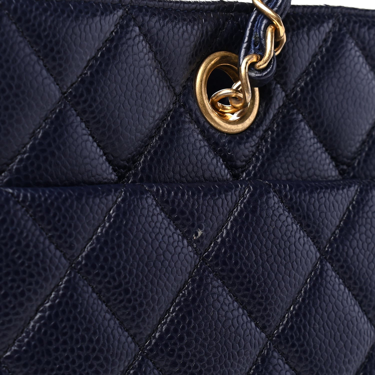 Chanel Caviar Quilted Large CC Shopping Tote Navy 10 of 10