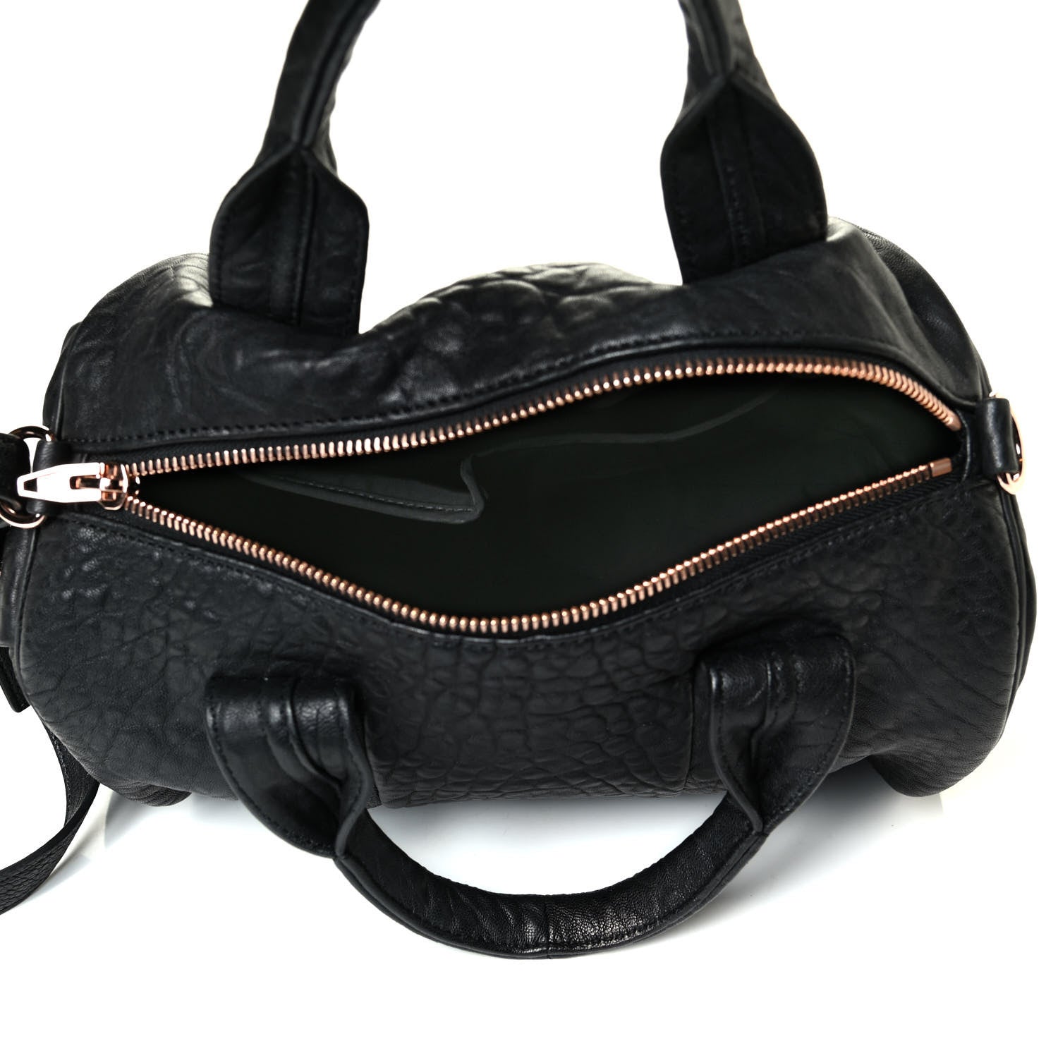 Alexander Wang Pebbled Lambskin Rocco Black Rose Gold Hardware 4 of 5