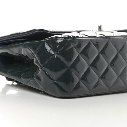 Chanel Patent Quilted Jumbo Double Flap Blue 9 of 16