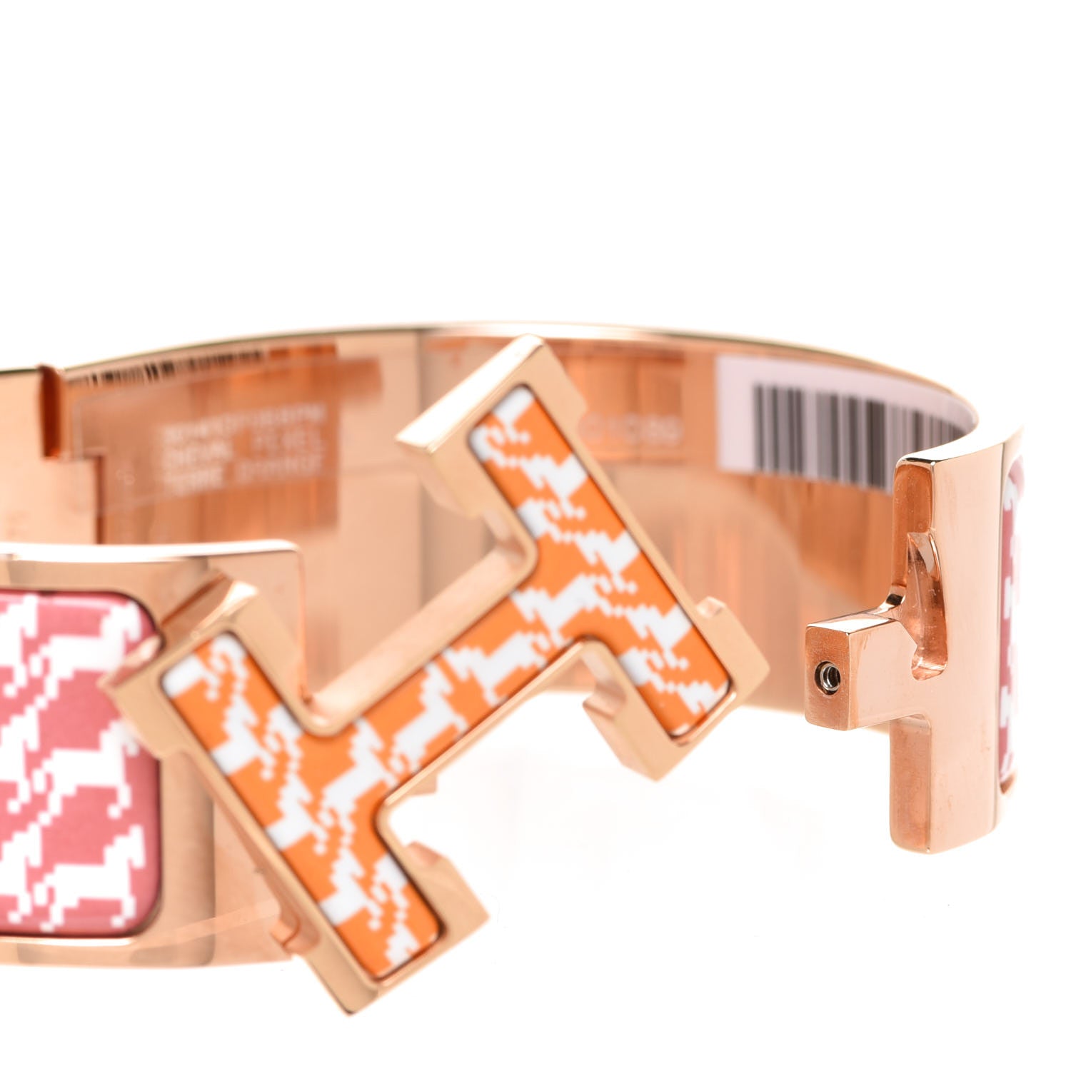 Hermes Enamel Wide Print Cheval Pixel Clic Clac H Bracelet PM Terre Orange 4 of 6