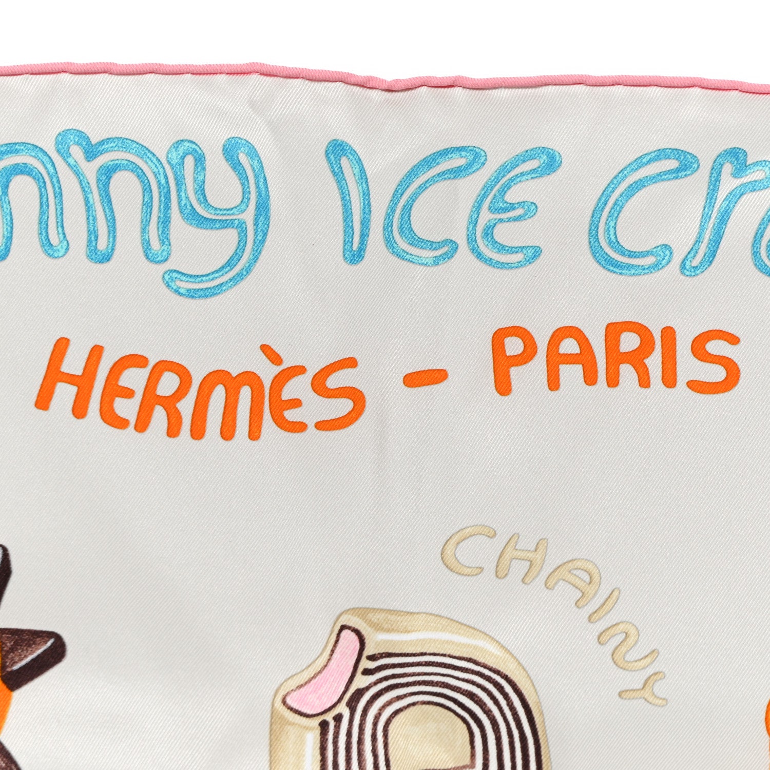 Hermes Silk Funny Ice Cream Scarf 70 Gris Perle Rose Multicolor 2 of 4