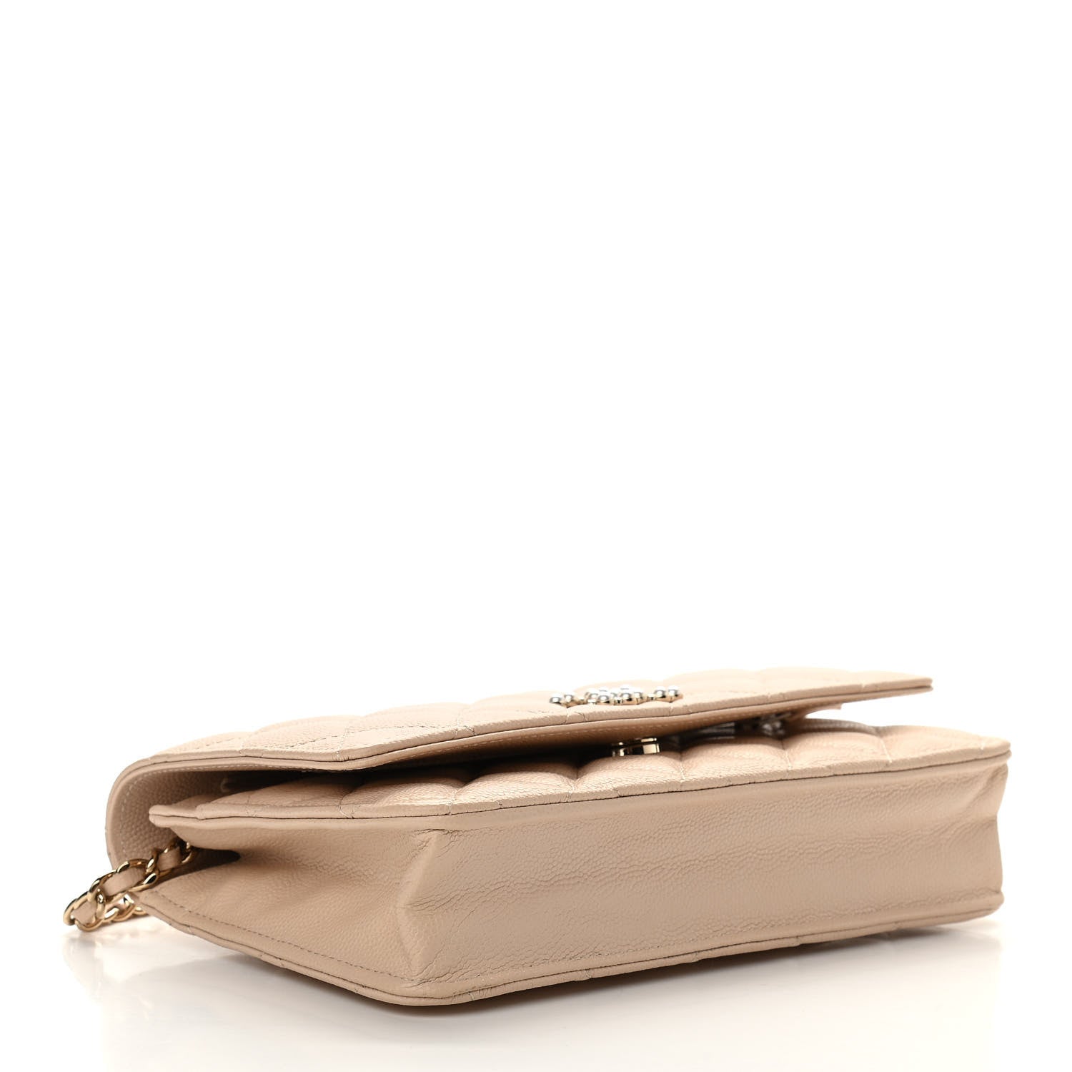 Chanel Caviar Quilted Coco Candy Wallet On Chain WOC Beige 4 of 12