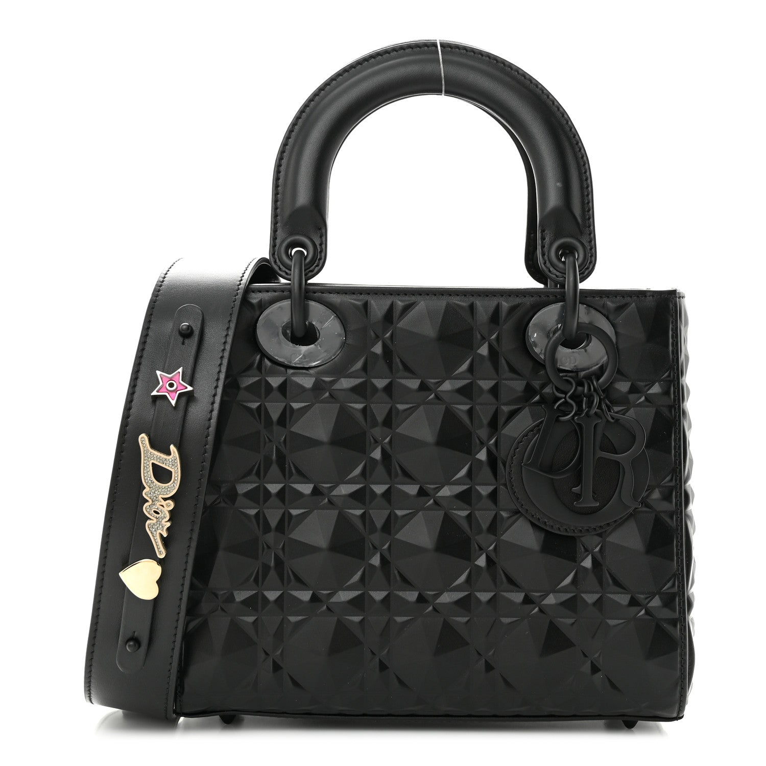Christian Dior Calfskin Cannage Diamond Small My ABCDior Lady Dior Black 1 of 11