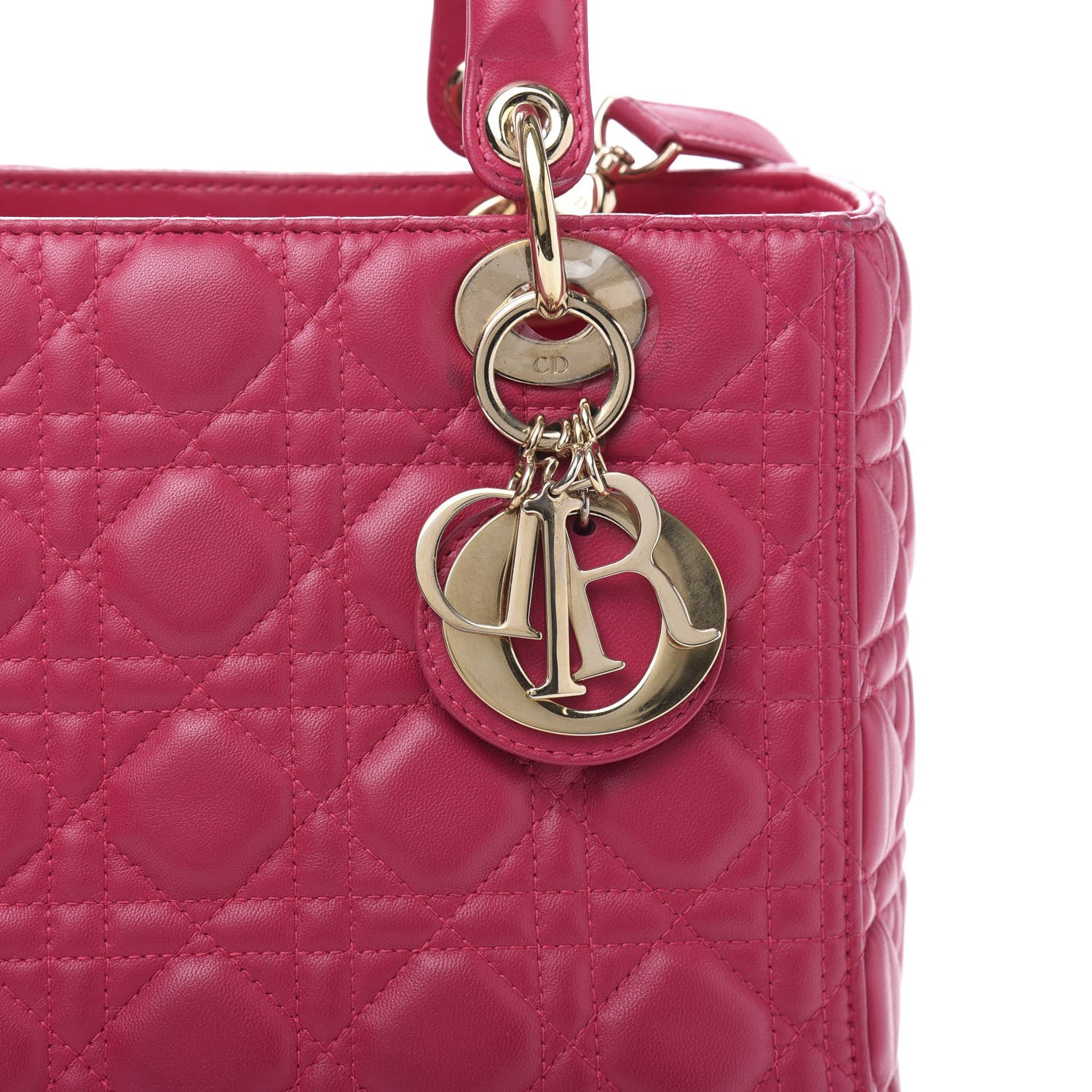 Christian Dior Lambskin Cannage Medium Lady Dior Fuchsia 11 of 12