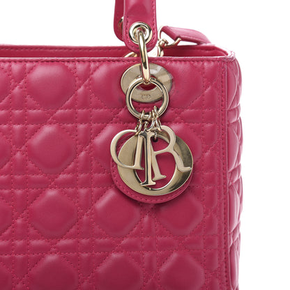Christian Dior Lambskin Cannage Medium Lady Dior Fuchsia 11 of 12