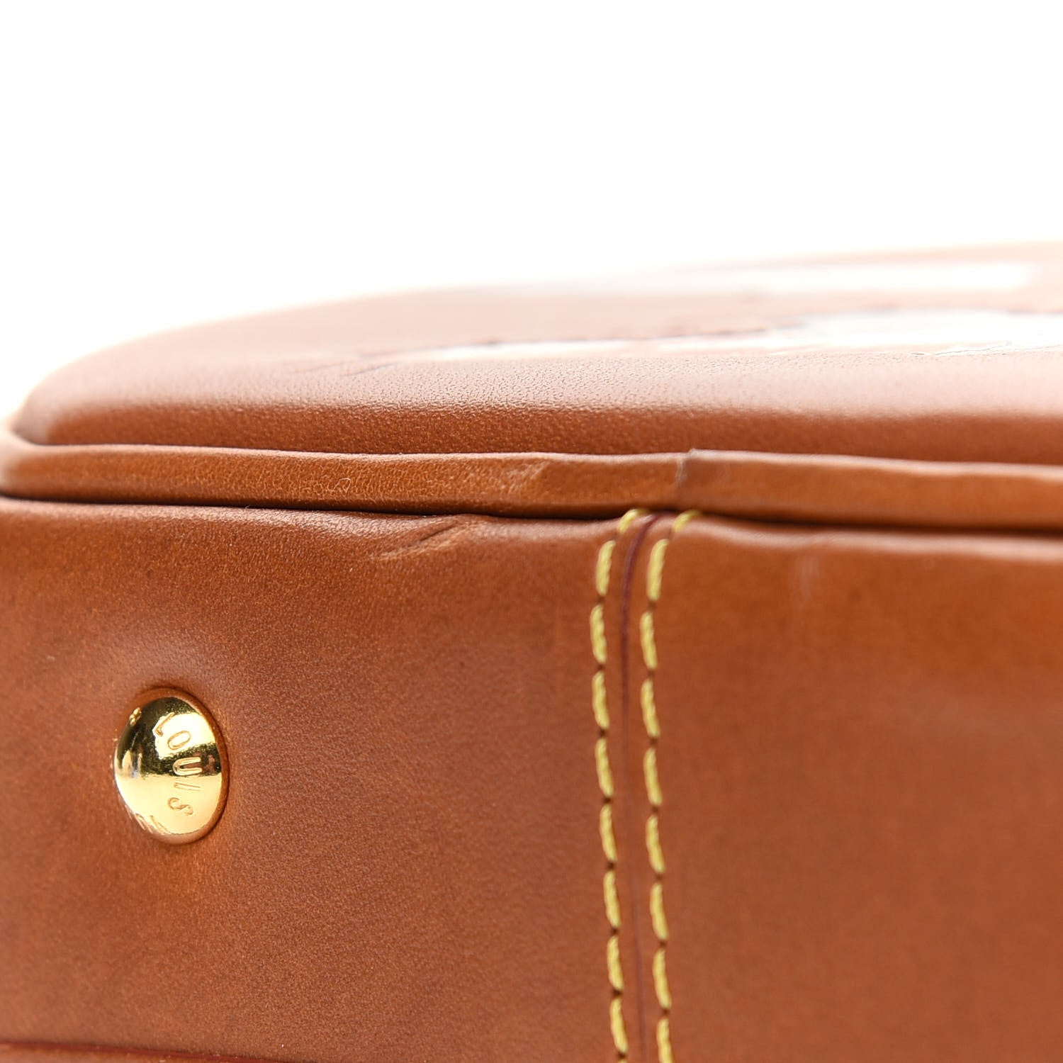 Louis Vuitton Calfskin Catogram Petite Boite Chapeau Tan 10 of 10