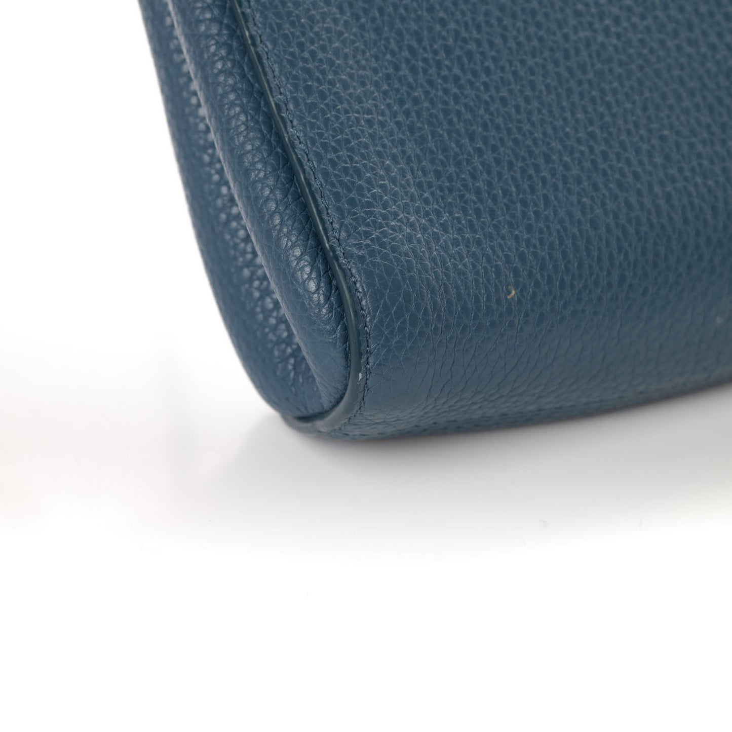 Small Classic Grain Calfskin Mini Lily Steel Blue