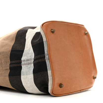 Burberry Canvas Mega Check Medium Ashby Hobo Saddle Brown 9 of 16