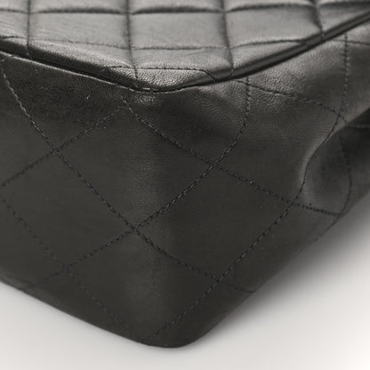 Chanel Lambskin Quilted XL Jumbo Single Flap Black 9 of 12