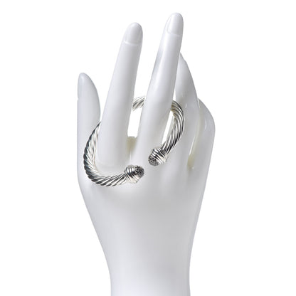 David Yurman Sterling Silver Black Diamond 7mm Cable Classics Bracelet 2 of 4