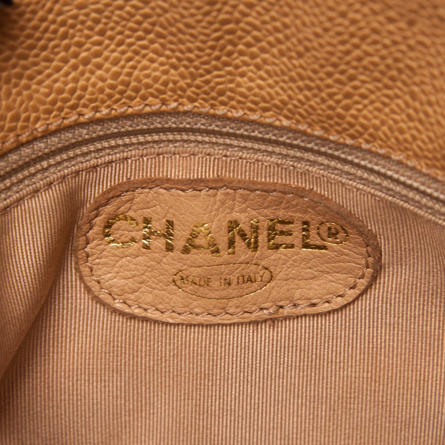 Chanel Caviar Handbag Beige 7 of 8