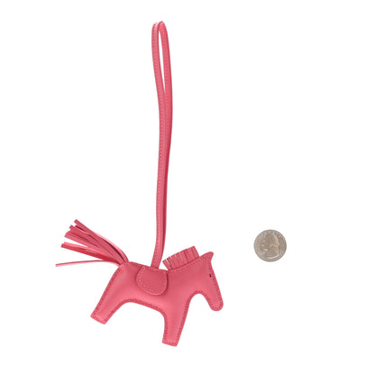Hermes Milo Lambskin Grigri Rodeo Horse Bag Charm PM Rose Azalee 2 of 4