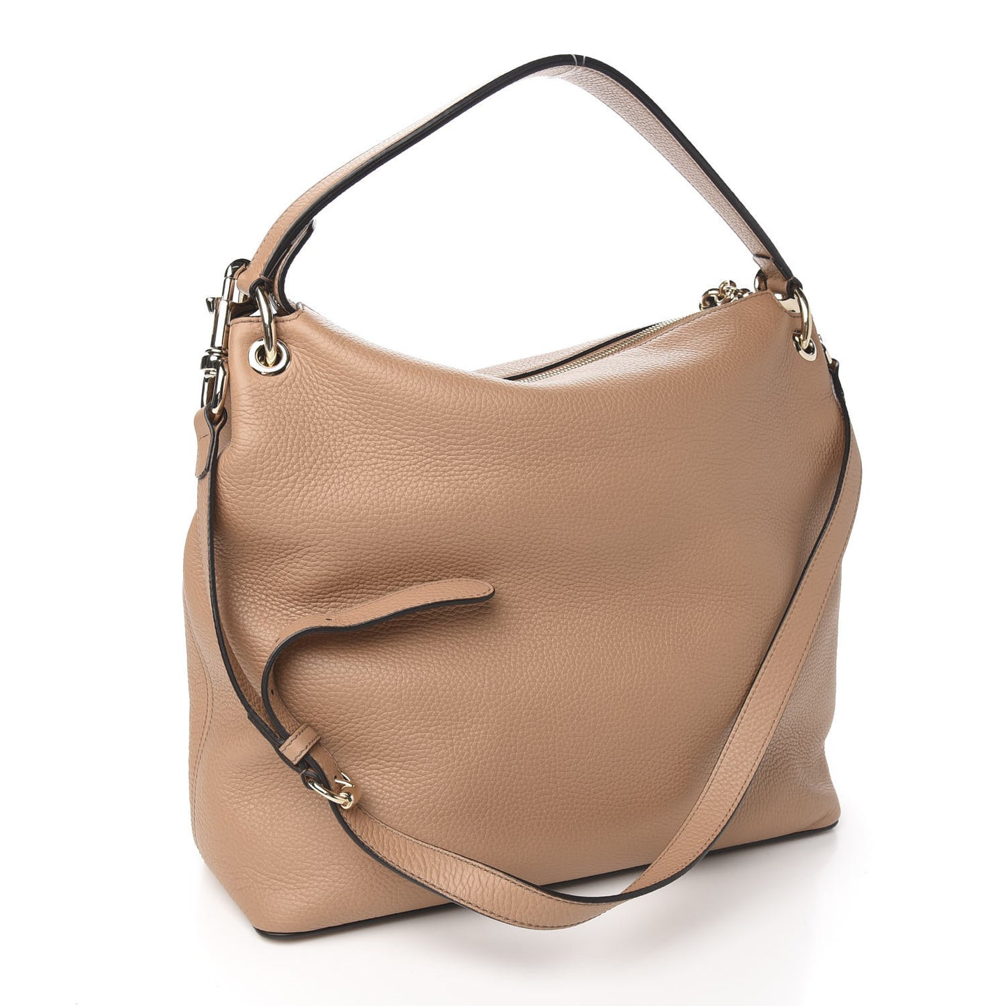 Pebbled Calfskin Large Soho Hobo Camelia