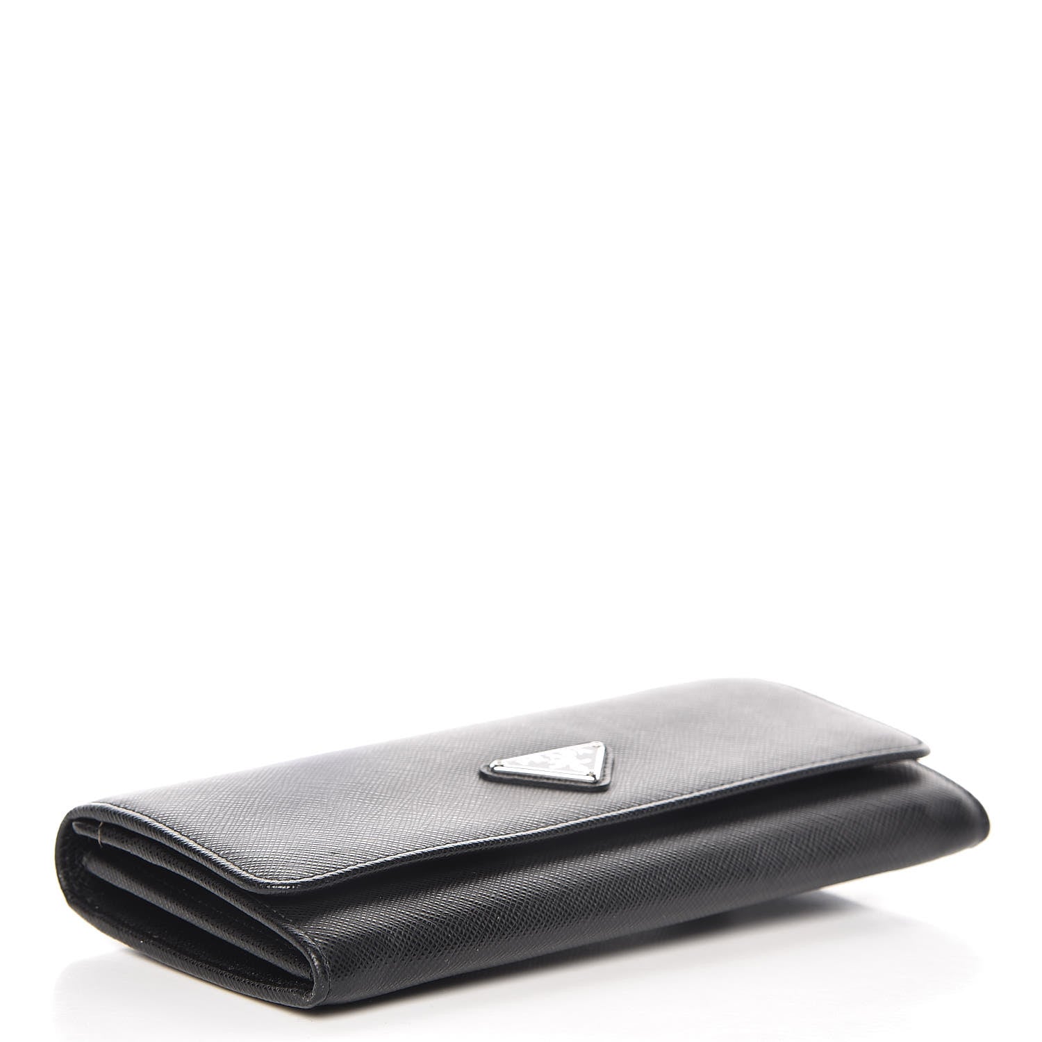 Prada Saffiano Continental Flap Wallet Black 5 of 10