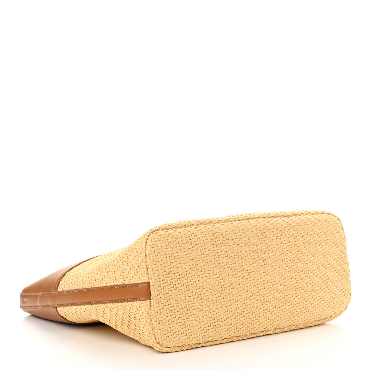 Raffia Calfskin Small The Bow Bag Natural Tan