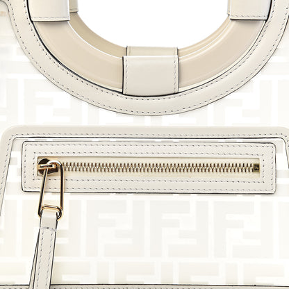 Fendi TPU FF Vitello Century Plexiglass Small Runaway Shopper Tote White 12 of 12