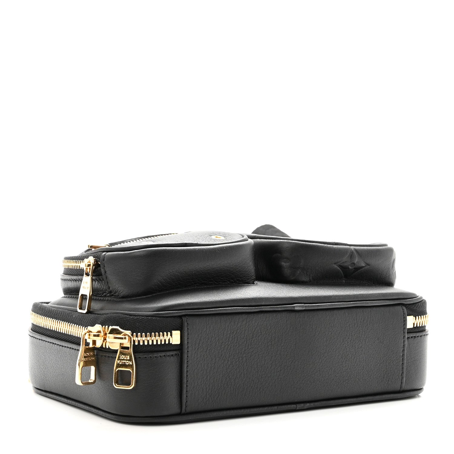 Louis Vuitton Calfskin Monogram Embossed Utility Crossbody Black 4 of 9