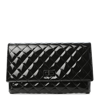 Chanel Patent Calfskin Quilted Reissue 2.55 Clutch So Black 1 of 8
