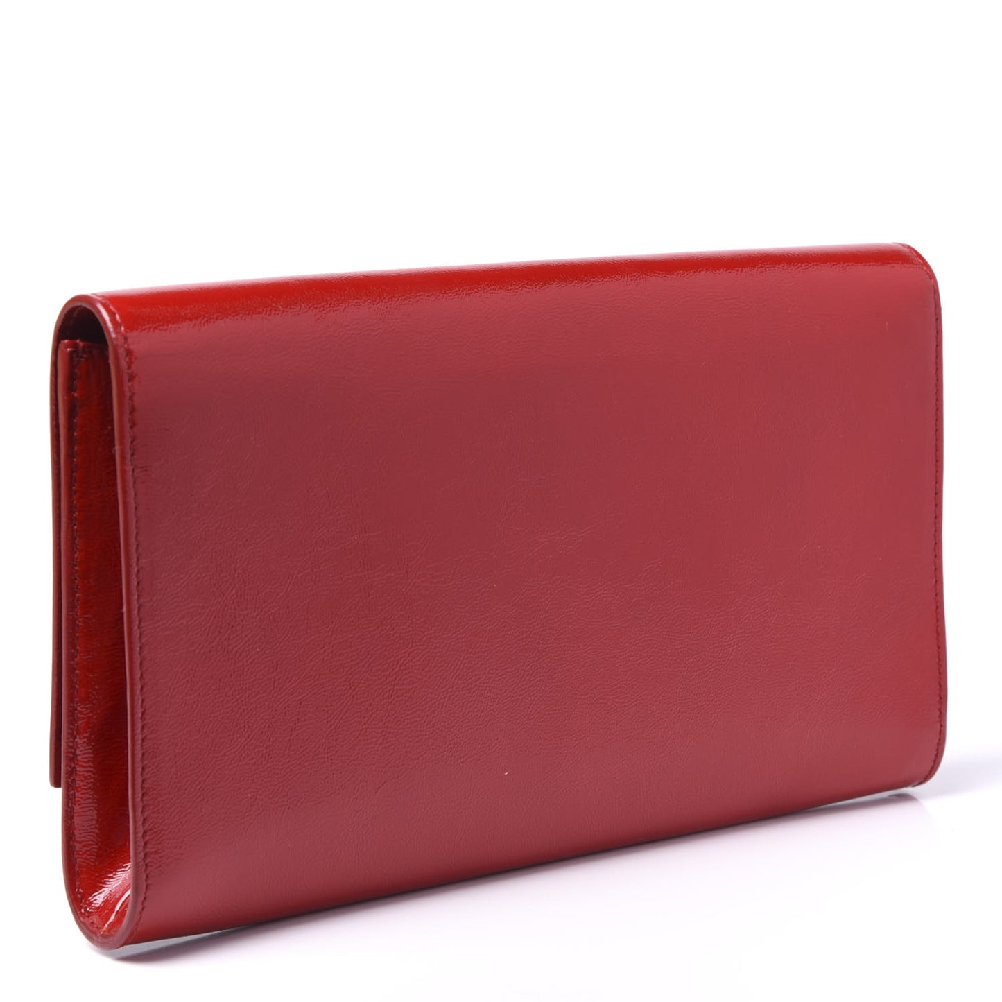Textured Patent Monogram Large Belle De Jour Clutch Red