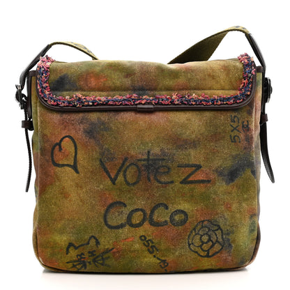Chanel Washed Toile Graffiti On The Pavements Messenger Khaki Multicolor 22 of 30