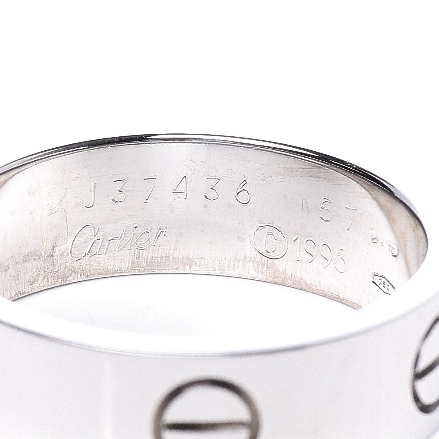 18K White Gold 5.5mm LOVE Ring 57 8