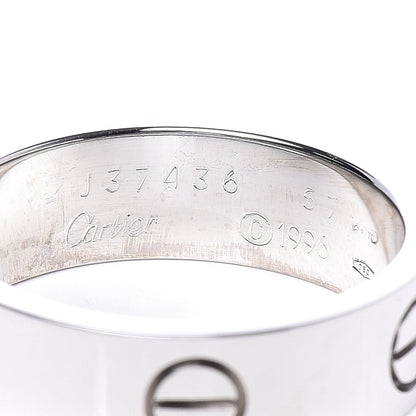 Cartier 18K White Gold 5.5mm LOVE Ring 57 8 4 of 5