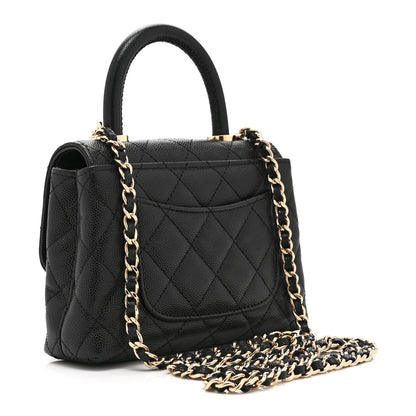 Chanel Caviar Quilted Coco Handle Clutch With Chain Black 3 of 10